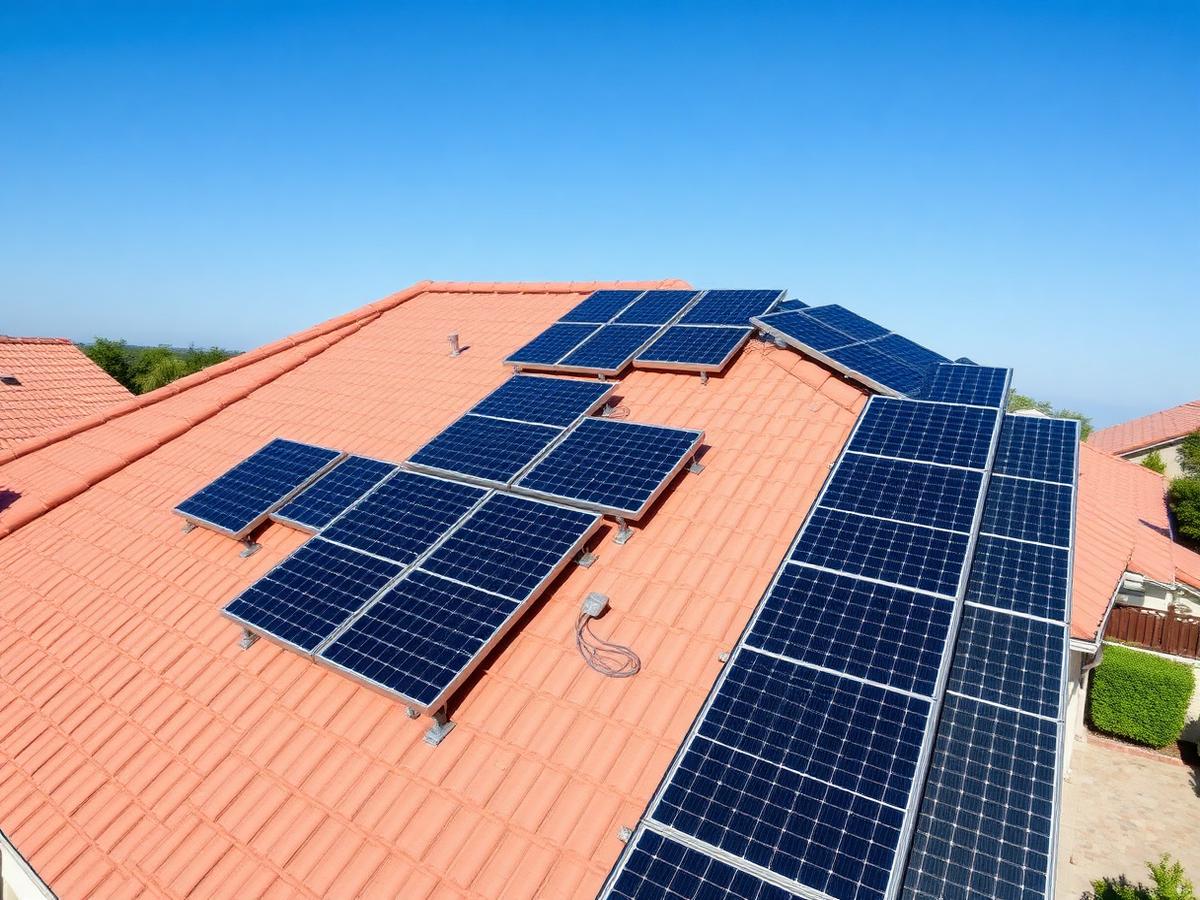 Rooftop solar panels installed on a home